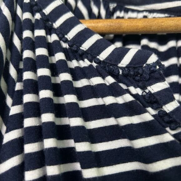 Chaps Ralph Lauren V Neck Navy Blue White Striped Nautical Top Women’s Size 2X - Picture 6 of 16